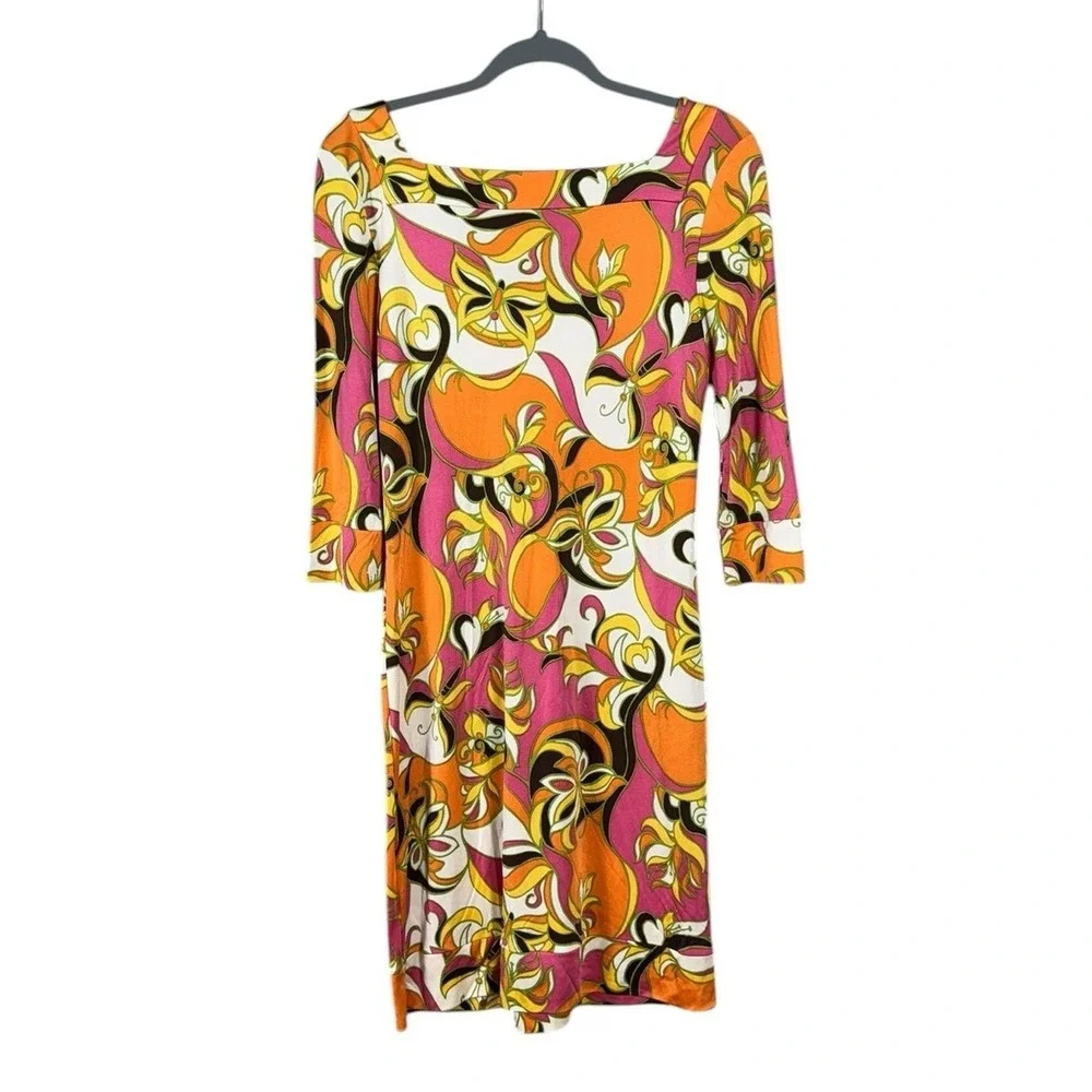 Vintage Lilly Pulitzer 100% Silk Dress Size 6 Mod Psychedelic Y2K Retro Rare
